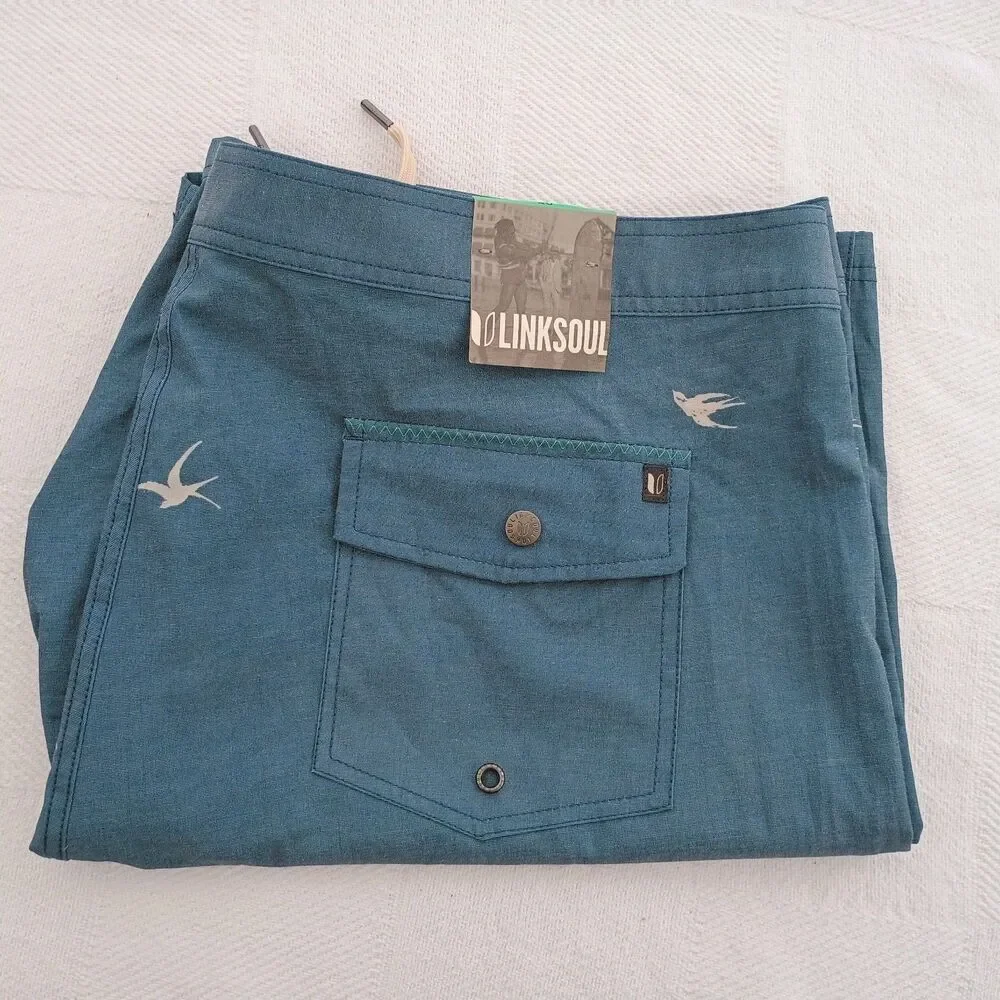 Linksoul Boardwalker Hybrid Golf Shorts Men's Size 40 NWT River Blue LS6194